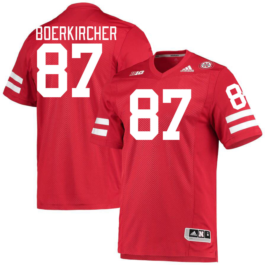Men #87 Nate Boerkircher Nebraska Cornhuskers College Football Jerseys Stitched Sale-Red